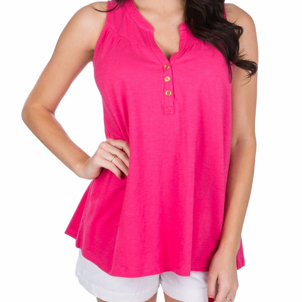 Lauren James- Ali Slub Top - Coral (XS)